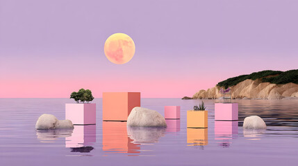 abstract art scene combining organic flow and digital sharpness in a visually striking composition