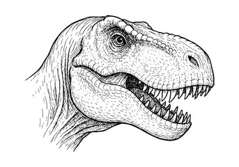 Tyrannosaurus rex TREX hand drawn simple sketch vector illustration