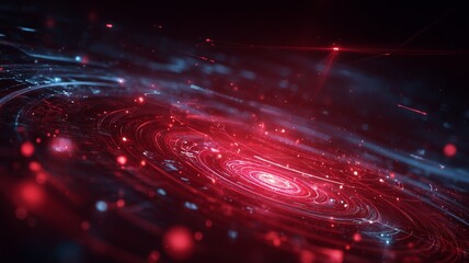 Glowing Data Streams and Neural Networks. Abstract Virtual Cosmos, IT and Internet Technology Background with AI and Cyber Concepts.