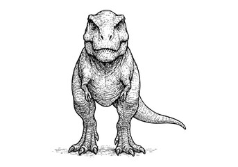 Tyrannosaurus rex TREX hand drawn simple sketch vector illustration