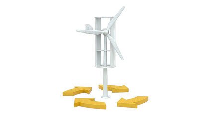 Vertical Axis Wind Turbine with Recycling Arrows