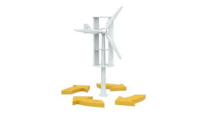 Vertical Axis Wind Turbine with Recycling Arrows