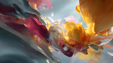 AI art visualization featuring imaginative digital landscapes and vibrant luminous colors