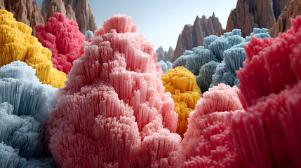 AI art scene with abstract horizons and luminous colors creating a dreamlike futuristic world