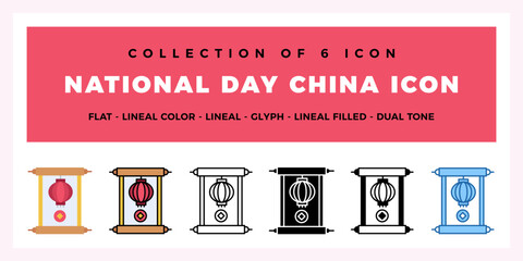 National Day China Icons A Collection of 6 Unique Lanterns