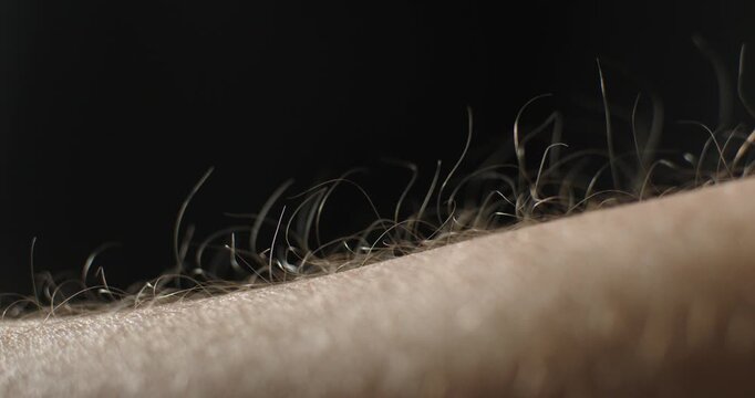 goosebump on arm in slow motion