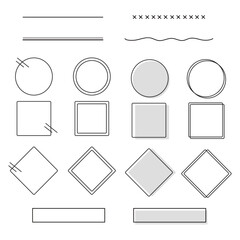  色んなシンプルなあしらい素材セット