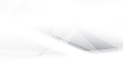 Abstract white and gray color, modern design stripes background with geometric shape and glowing light. Vector illustration.