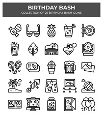 Birthday Bash. 25 Fun Party Icons Collection