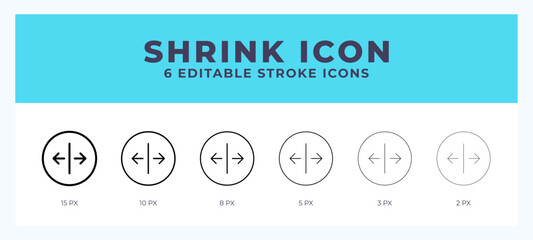 Shrink icon illustration vector with editable stroke.