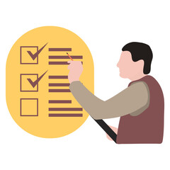 People Checking List Illustration