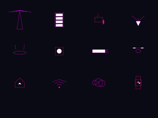 12 Smart City and 6G Telecommunication Icons - IoT and Network Infrastructure Vector Set