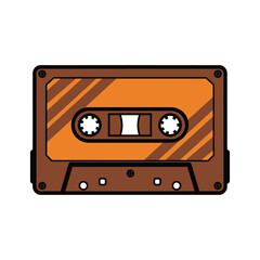 Obraz premium The illustration depicts a cassette tape on a white background.