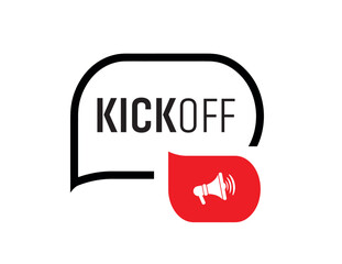 kick off sign on white background