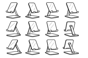 Tech surface vector icon crest stand contour shading foldable stripe slab curve