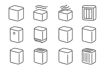 Smart shading purifier vector slab contour stripe control icon line rib curve