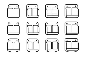 Mounted bar icon stripe vector surface ridge slope boundary wall panel