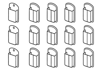 Icon holder rod remote modern slab tilt arc tile curve stripe shading