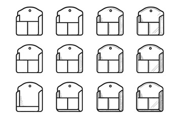 Reinforced patch crest shading remote icon holder slope highlight vector curve arc