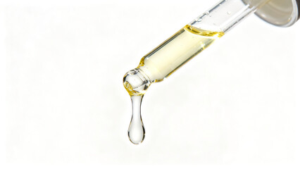 Experimental Still Life: Close-up of Transparent Liquid Dripping from a Dropper