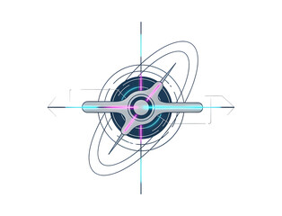 Abstract Orbital Technology Symbol Futuristic Icon