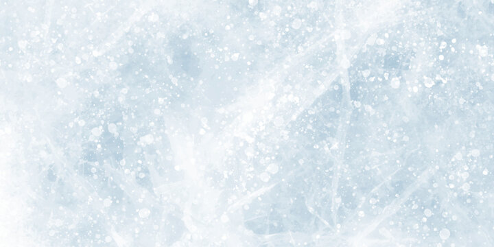 Abstract grunge watercolor background in soft light blue and pale cyan tones, with irregular splashes, ink blots. blue marble texture. blue ice on watercolor and snow. 