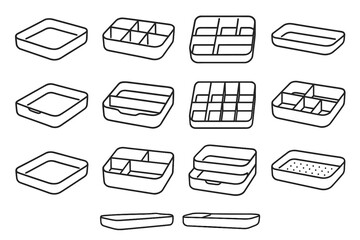 Rounded organizer design box grid safety shallow vector makeup icons icon solution