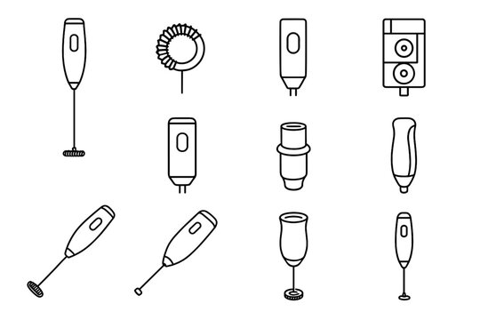Milk housing froth circular torque electric equipment contour vector maker icon frother