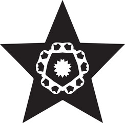 Elegant star ring mandala silhouette featuring a circular arrangement of stars in a balanced, symmetrical design