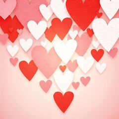 red and white hearts on pink background