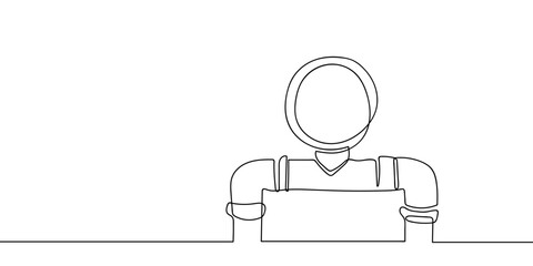 Continuous line art water meter. line drawing style Vector on transparent background Editable stroke.
