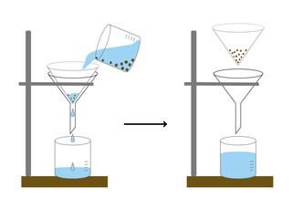 Simple Gravity Filtration Laboratory Experiment Diagram
