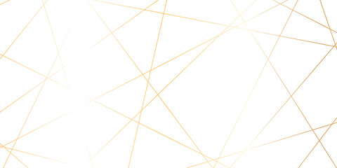 Obraz premium Abstract minimalistic white background with elegant intersecting golden lines forming a geometric pattern. random chaotic line and creative geometric many square, triangle shape background.