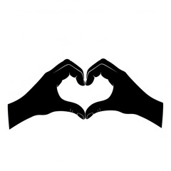 Obraz premium Two hands forming a heart shape against a white background