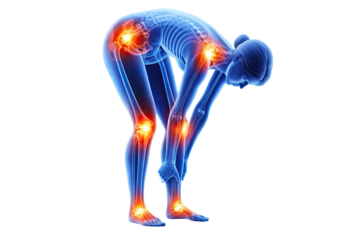 Female body joint pain inflammation skeletal muscles knees ankles hips spine medical anatomy illustration isolated on white background