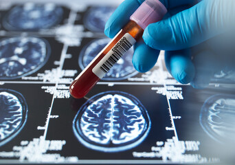 Blood sample testing with MRI scan analysis for brain disorder diagnosis