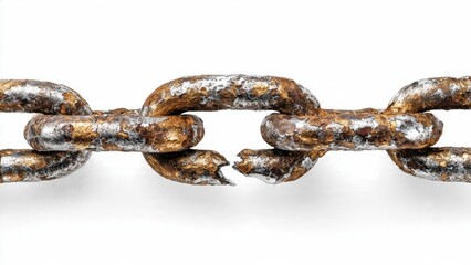 Obraz premium Broken Rusty Chain Link