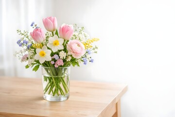 Fototapeta premium Fresh Spring Flower Bouquet for Home Decor & Lifestyle Branding
