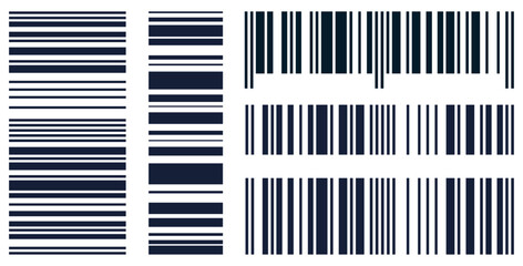 Barcode vector collection. Black and white scan codes.
