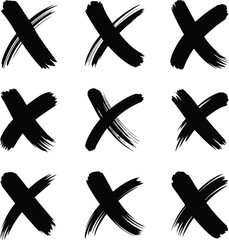 Abstract brushstroke x shapes