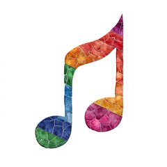 Minimalist music note icon centered on white background, perfect for app design or audio-related branding