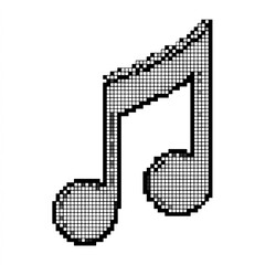 Minimalist music note icon centered on white background, perfect for app design or audio-related branding