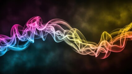 Vibrant Colorful Smoke Waves in Motion.