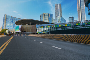 Obraz premium Modern Urban Architecture and Road Traffic in Suzhou, Jiangsu Province, China on December 8, 2025