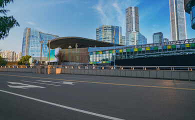 Obraz premium Modern Urban Architecture and Road Traffic in Suzhou, Jiangsu Province, China on December 8, 2025