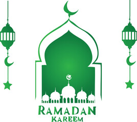 Obraz premium design ramadan kareem realistic marhaban free vector illustration 