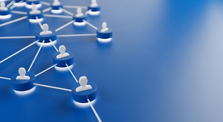 Abstract digital network of human icons representing business connections