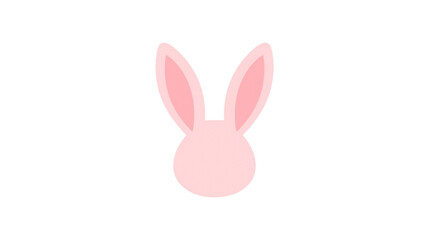 Obraz premium Minimalist bunny ears silhouette with smooth curves and soft pastel fill isolated on white background