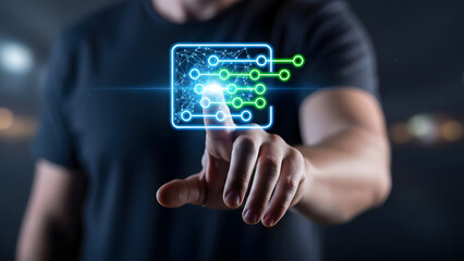 Finger Touching a Digital Circuit Board Interface technology