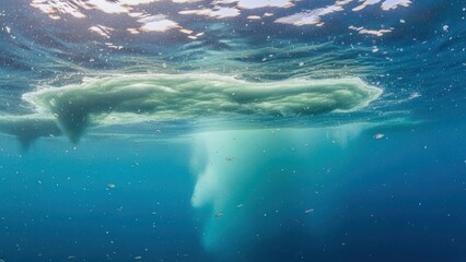 Underwater View of Beluga Whales Swimming.